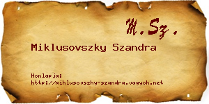 Miklusovszky Szandra névjegykártya